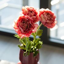 Article Bouquet de renoncules artificielles pour une décoration élégante et facile d'entretien, 51 cm, 3 pièces