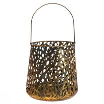 Article Déco lanterne décoration de table photophore doré antique 14,5cm