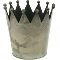 Article Déco couronne aspect antique décoration métal gris Ø17.5cm H17.5cm
