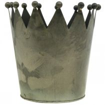 Article Déco couronne aspect antique décoration métal gris Ø17.5cm H17.5cm