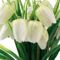 Article Fritillaria White Checkered Board Flower Fleurs artificielles 38 cm 6 pièces