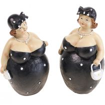 Figurine décorative femme potelée dames figurine décoration salle de bain H16cm lot de 2