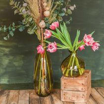 Vase en verre marron grand vase de sol ou décoration de table en verre Ø15cm H40cm