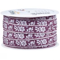 Article Ruban cadeau fleurs ruban décoratif Mauve 15mm 25m