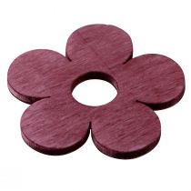 Article Décoration de table fleurs en bois rose violet blanc Ø4cm 72pcs