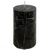 Article Bougies noires bougies piliers de couleur unie 50x100mm 4 pcs