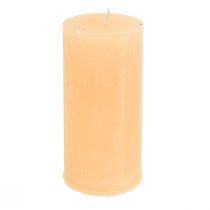 Article Bougies de couleur unie piliers lumineux abricot 50×100mm 4 pcs