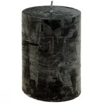 Article Bougies noires Bougies piliers de couleur unie 60x80mm 4pcs
