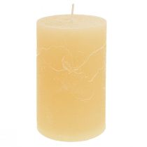 Article Bougies piliers de couleur unie Abricot clair 60 × 100 mm 4 pièces