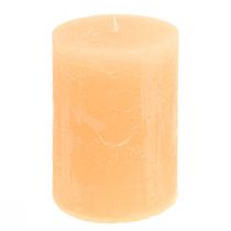 Article Bougies Abricot Lumière Bougies Pilier De Couleur Unie 85×120mm 2pcs