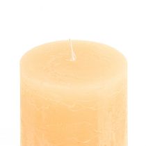 Article Bougies Abricot Lumière Bougies Pilier De Couleur Unie 85×120mm 2pcs