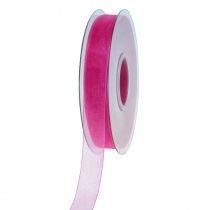 Article Ruban organza ruban cadeau ruban rose lisière 15mm 50m