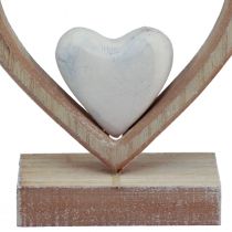 Article Support décoratif coeur en bois décoration de table vintage H17,5cm