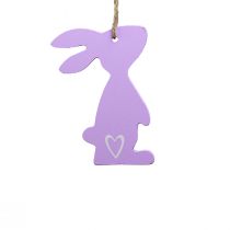 Article Décoration de lapin de Pâques décoration à suspendre décoration de Pâques pastel 8cm 12pcs