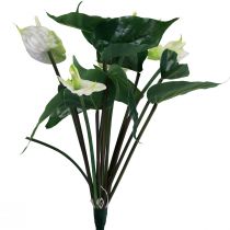 Article Fleurs artificielles, fleur de flamant rose, anthurium artificiel blanc 36cm