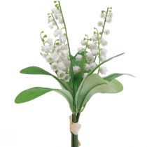 Article Muguet décoratif fleurs printanières artificielles blanc 31cm 3 pcs