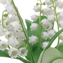 Article Muguet décoratif fleurs printanières artificielles blanc 31cm 3 pcs