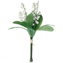 Article Muguet décoratif fleurs printanières artificielles blanc 31cm 3 pcs