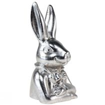 Article Lapin de Pâques décoratif Buste de lapin décoratif en céramique argentée H23cm