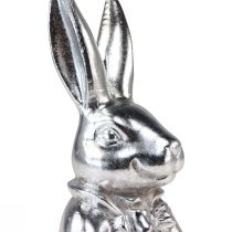 Article Lapin de Pâques décoratif Buste de lapin décoratif en céramique argentée H23cm