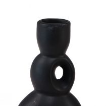 Article Bougeoir Bougeoir Céramique Noir H13cm 2 Pcs
