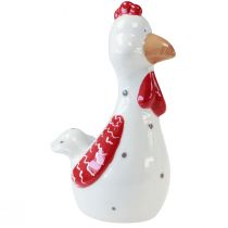 Article Poulets décoratifs figurines de décoration de Pâques décoration en céramique 15cm 3pcs