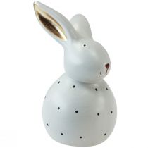 Article Figurines décoratives lapin de Pâques lapins à pois 17cm 2pcs