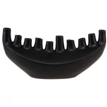 Article Vase Céramique Bateau Décoration de Table Noir Abstrait Moderne H15cm