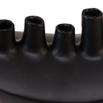 Article Vase Céramique Bateau Décoration de Table Noir Abstrait Moderne H15cm