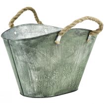 Pot de fleur avec poignées en jute sac à main en métal 31×20×17cm