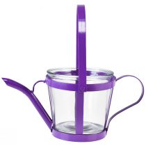Article Lanterne verre arrosoir décoratif métal violet Ø14cm H13cm