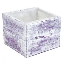 Article Tiroir à plantes avec poignée bois blanc violet 12/15cm lot de 2