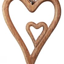 Article Coeur en bois coeurs en bois naturel à suspendre 8×11cm 4 pcs