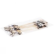 Article Piquets pots de fleurs Lapins noir et blanc Bois H9cm 12pcs