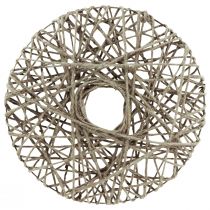 Couronne d&#39;anneaux décoratifs recouverts de métal fibre naturelle décoration estivale Ø30cm