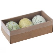 Article Oeufs de Pâques décoratifs à suspendre fleurs marbrés 7cm 3pcs