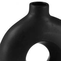 Article Vase Moderne Céramique Noir Ovale Moderne 21×7×20cm
