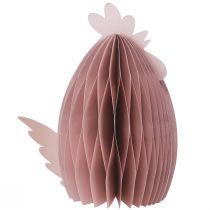 Article Décoration Poulet Blanc Orange Figurines en nid d'abeille Pâques 19×12×20cm 2 pcs