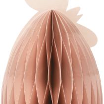 Article Figurine en nid d&#39;abeille décoration de Pâques poulet orange 28,5×15,5×30cm