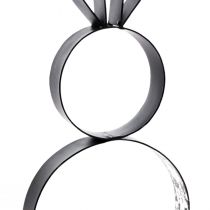 Article Décoration lapin de Pâques métal noir argent figure de Pâques 11×31cm