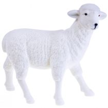 Article Figurine décorative mouton décoration de table Pâques blanc floqué 30×28cm