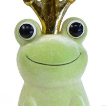 Article Grenouille décorative avec couronne décoration prince grenouille vert clair 40,5cm