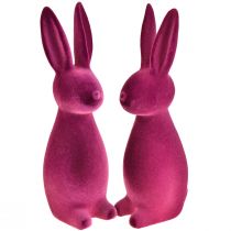 Article Lapins de Pâques décoratifs violets – 2e choix – floqués 8×10×29cm 2 pièces
