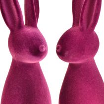 Article Lapins de Pâques décoratifs violets – 2e choix – floqués 8×10×29cm 2 pièces