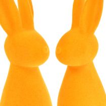 Article Lapins de Pâques orange floqués – 2ème choix – Décoration de Pâques lapins 8x10x29cm 2 pièces