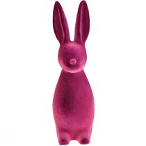 Article Décoration de Pâques en forme de lapin floqué, violet, 15×15,5×47 cm