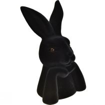Article Buste de lapin pensant floqué noir – 2e qualité – Pâques 16,5 × 13 × 27 cm