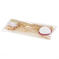 Article Œufs de Pâques sur bâtonnets Déco en bois Multicolores Motifs assortis 31,5cm 12p