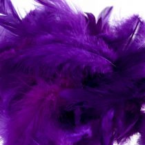 Article Plumes décoratives petites plumes d&#39;oiseaux véritables décoratives violet 5-10cm 10g