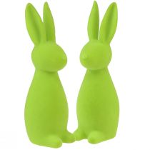 Article Lapins floqués vert pomme – 2e choix – Décoration de table de Pâques 8×10×29cm 2 pièces